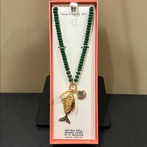 House of Harlow 1960 | Natural Shell Genuine Stone Ocean Fish Necklace